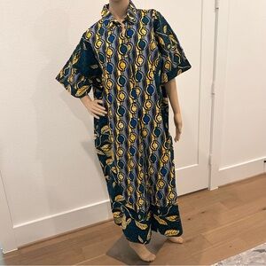 Elegant African Multicolor Patterned Dress. New